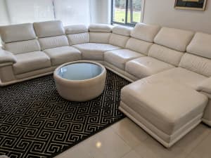 Genuine Full Italian Leather Sofa Set (URGENT SALE)