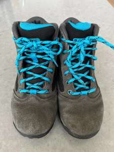 Hi-Tec Grey & Blue Gannet Peak Girls Hiking Boots - US 3, EU 34, UK 2
