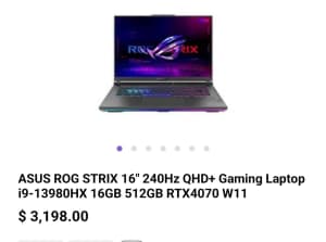 ASUS Gaming laptop with receipt brand new unopened