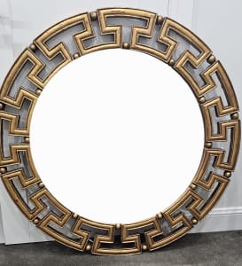 Bronze Round Mirror in Very Good Condition.