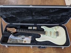 Schecter Nick Johnston SSS Strat and Case