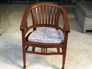 Solid timber barrel chairs For sale a pair $550