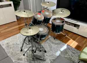 Mapex Pro M Series 5 piece kit, cymbals, hardware, cases