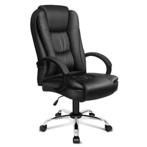 ALFORDSON Executive Office Chair PU Leather Computer Gaming Black seat