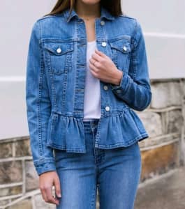 seed peplum denim jacket