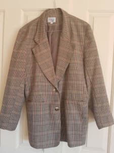 Retro Tartan blazer jacket checked size 12