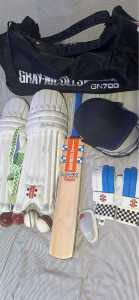 Cricket kit with size 5 bat and all the gear