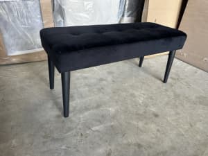 SAMPLE STOCK Brand new black velvet ottoman bench seat