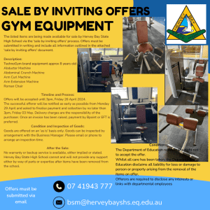 Gym equipment - for sale by tender