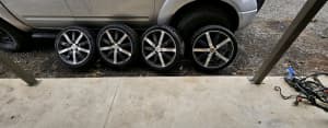 17inch rotary wheels with tyre, tread about � like new 