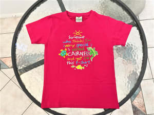 NEW Girls Size 6 Bright Pink T Shirt Tshirt Top Cairns Barrier Reef