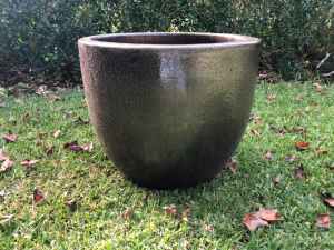 Large glazed ceramic outdoor pot