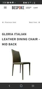 8 genuine Italian leather dinning chairs $300ea