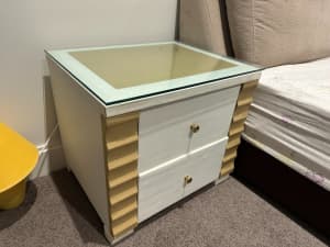 Bedside table (glass top)