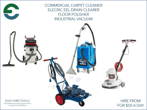 Carpet Cleaner - Electric Eel Drain Clearer - Vacuum - Floor Polisher