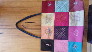 Thai Silk Patchwork Tote Bag available