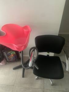 Portable hair basin and chair combo