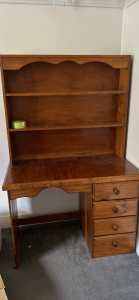 Solid timber desk hutch