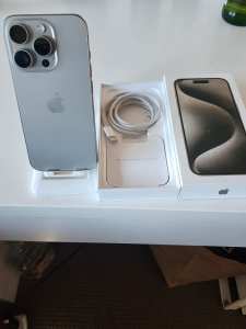 As New IPhone 15 Pro,256GB-Natural Titanium with Warranty $1500 Bargai