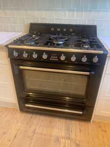 SMEG 90cm Freestanding Victoria Oven/Stove Black