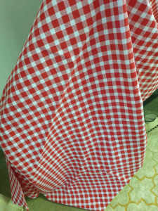 2800mm x 1700mm Red and White Checkered Table Cloth