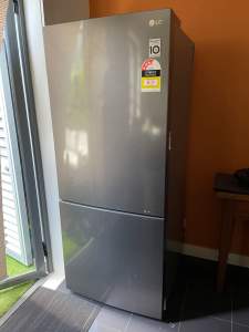 LG 450L stainless steel fridge and freezer