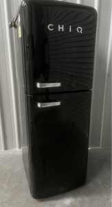 RetroBlack gloss fridge freezer like new can deliver
