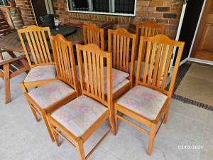 DINING ROOM CHAIRS- Silky Oak - 8