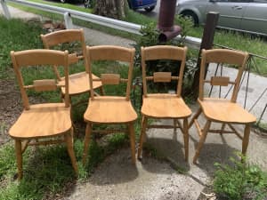 4 mid century dining chairs plus one free