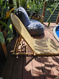 Pair of rattan beach/pool chairs