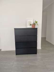 IKEA malm chest of drawers with glass top