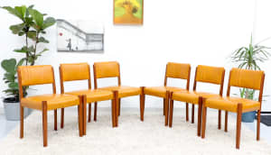FREE DELIVERY-Retro Vintage Mid Century Dining Chairs X6