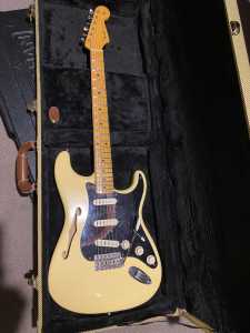 Fender Eric Johnson thinline Stratocaster.