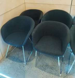 grey 5 bucket chairs