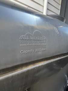 Allweather Slimline 2k litres water tank - $500