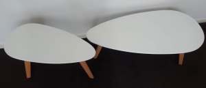 Two white side tables / coffee tables