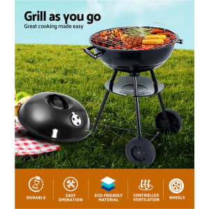 Charcoal BBQ Smoker Drill Outdoor Camping Patio Barbeque Steel O...