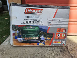 Coleman EvenTemp 3 Burner Stove with Griddle & Grease Cup