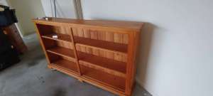 Wooden bookshelf / shelves - long.