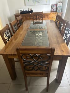 8 seater dining table and buffet