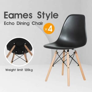 4 x Replica Eames Chairs -Black/White