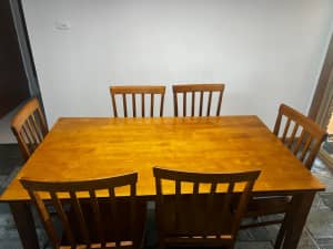 7 piece wooden dining set