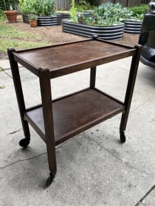 Mid century timber drinks trolley