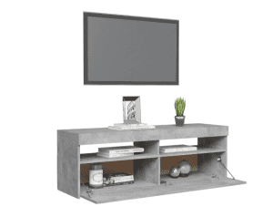 vidaXL TV Cabinet LED Lights Concrete Grey (SKU:804377) Free Delivery