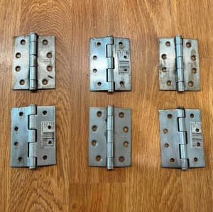 6 Matching External Lane SS Door Hinges - $15.00 for the lot