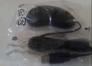 Black Wired Optical USB Mouse - new