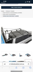 Rhino rack boat loader - rear - roof topper tinny 