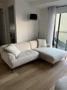 Boucle White Sofa Couch