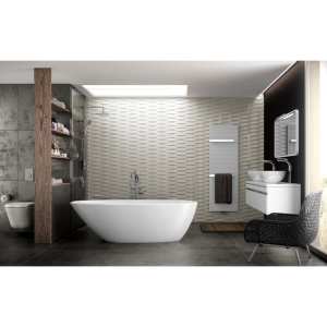 1700x750x590mm Freestanding Oval Gloss White Acrylic Bathtub