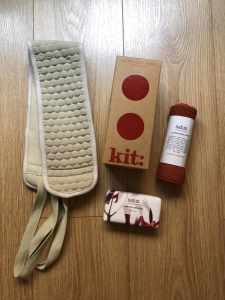 Toiletries Package: Kit hand soap, Salus Soap and wash Cloth